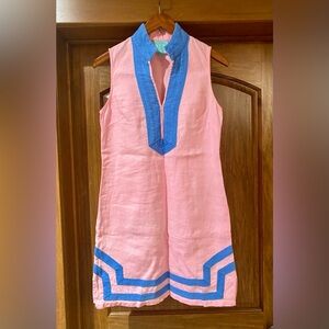 Sail to Sable Pink and Blue Collar Dress